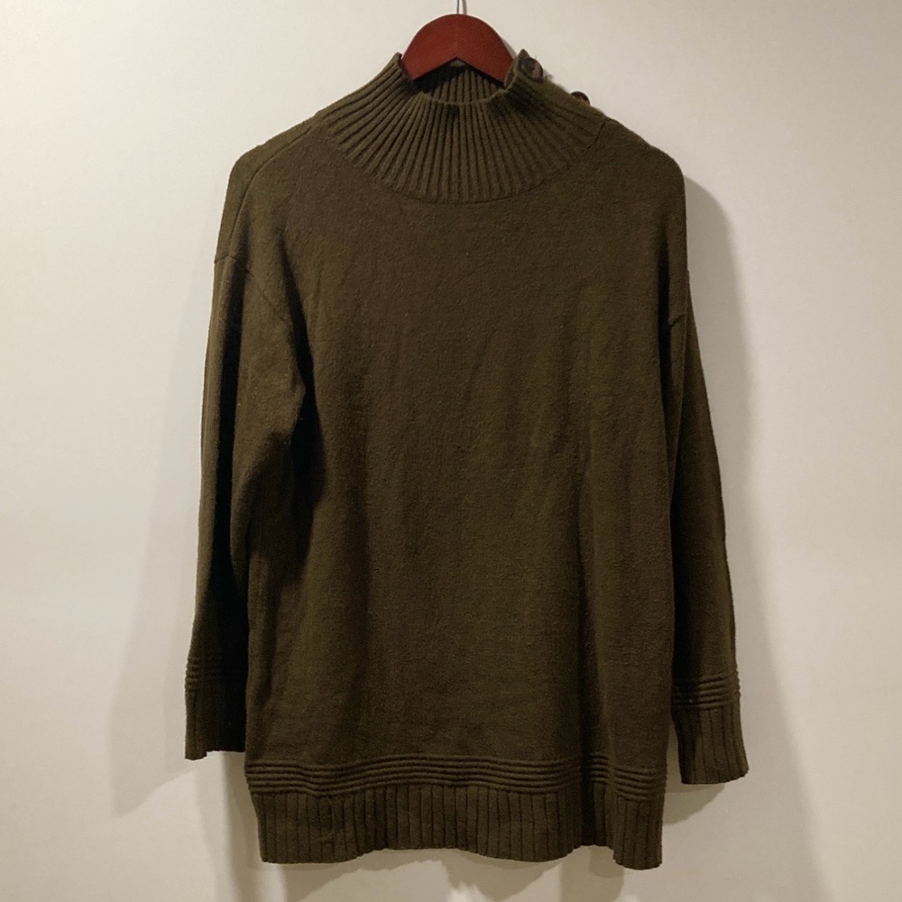 Anthropologie Margarita Tunic Sweater | Green Khaki | Size M